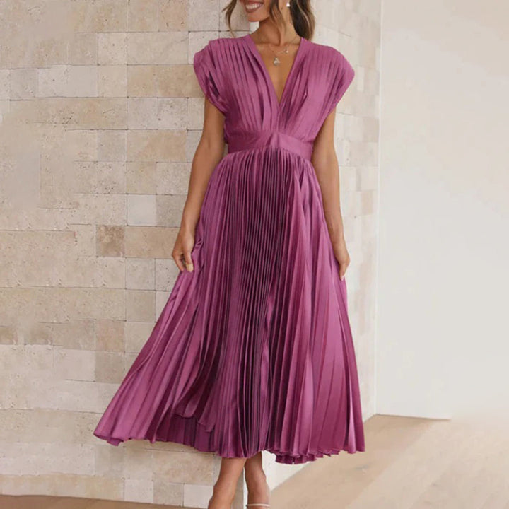 Angel | Women’s Pleated V-Neck Maxi Dress