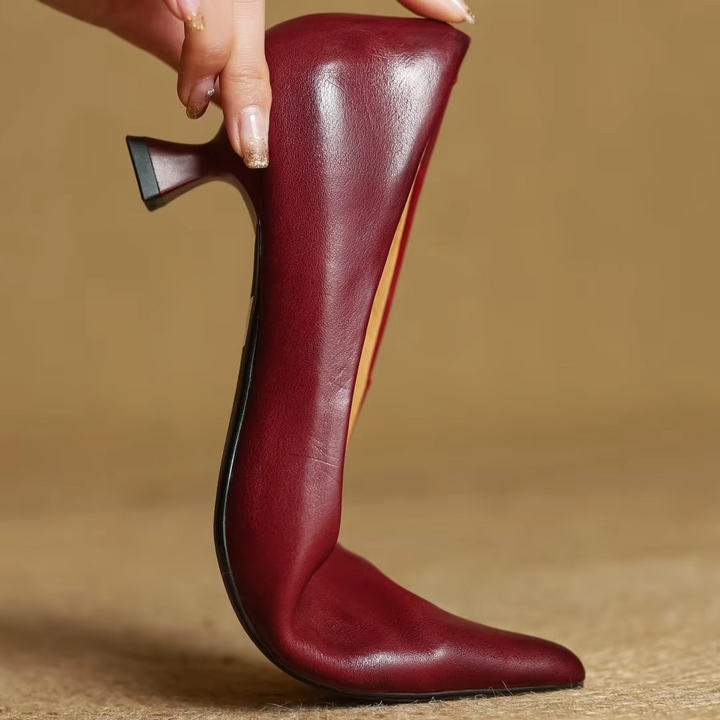 Asta | Women's Casual Leather Kitten Heels