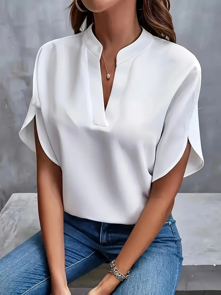 Palmer | Women's Short Sleeve Notch Neck Casual Blouse