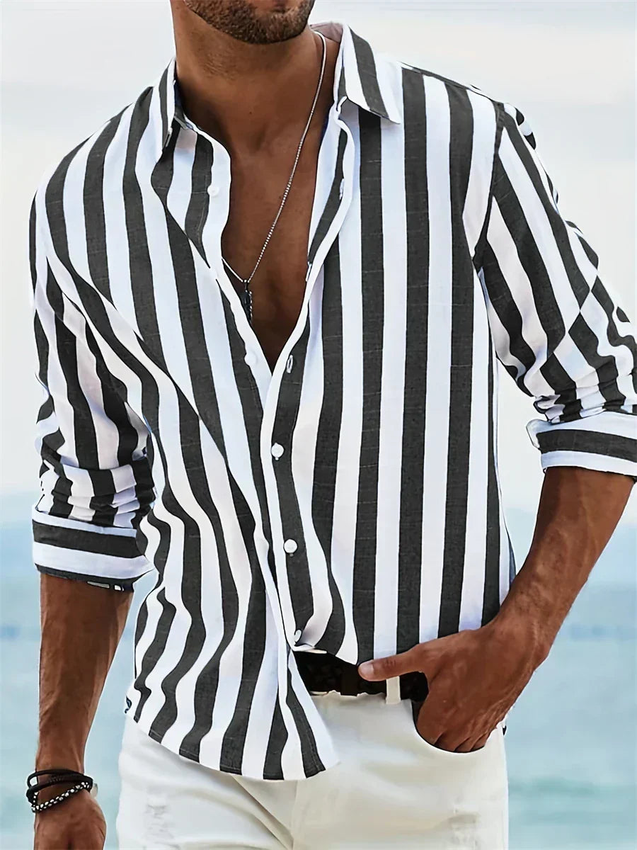 Jack | Men's Striped Long Sleeve Buttoned Casual Shirt