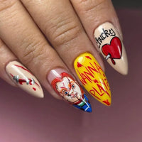 Women's Halloween Ghost Witch Pumpkin Almond Press On Nails