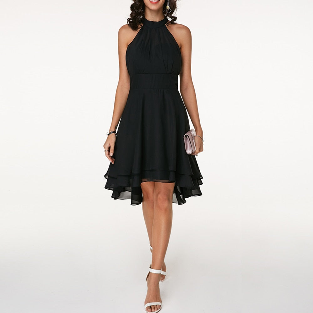 Ruby | Women’s Elegant Halter Neck Midi Dress