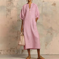 Trisha | Women's Puff Sleeve Summer Maxi Dress