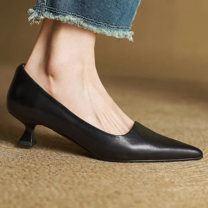 Asta | Women's Casual Leather Kitten Heels