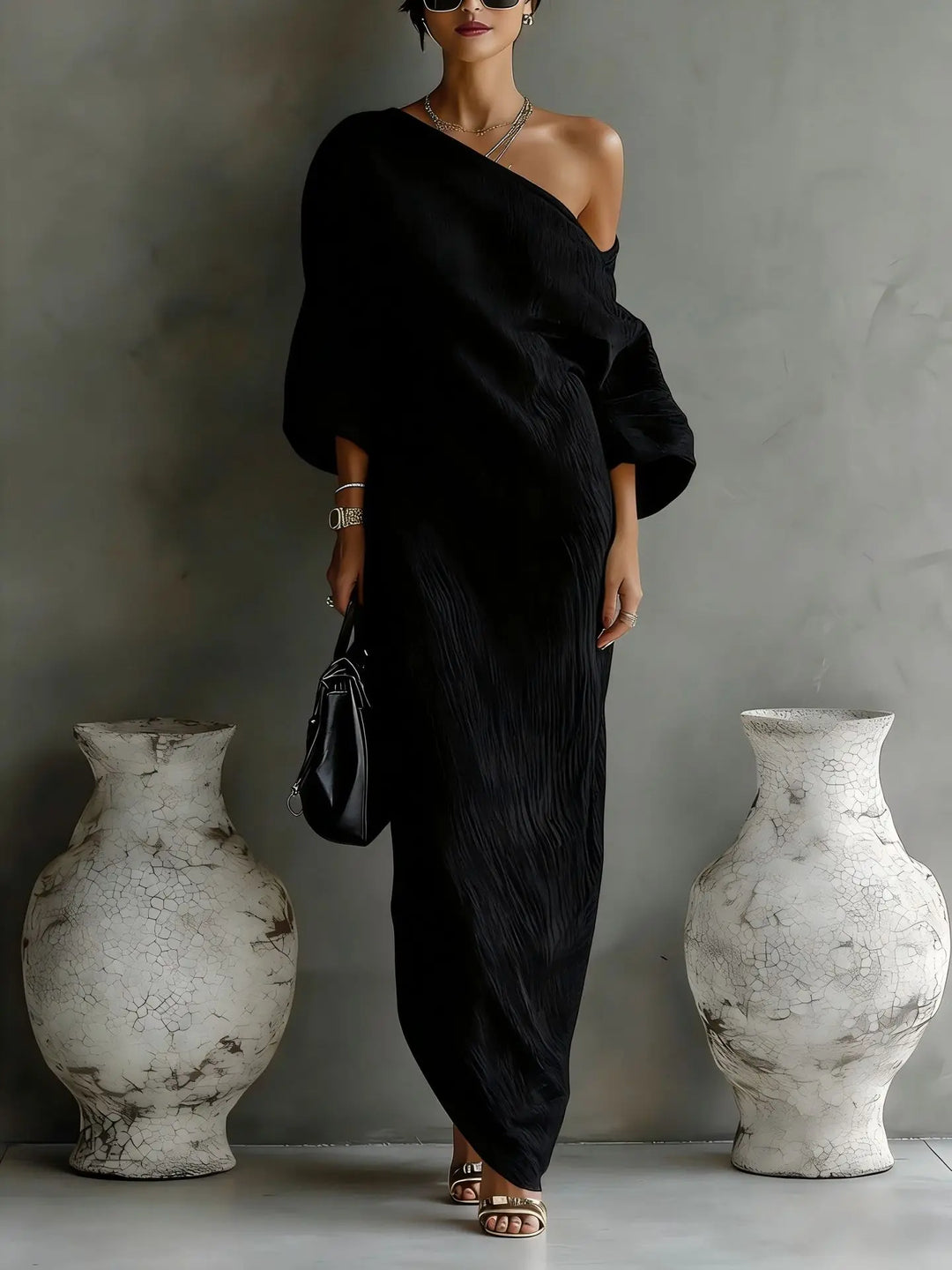 Andrea | Women's Summer Linen One Shoulder Dress