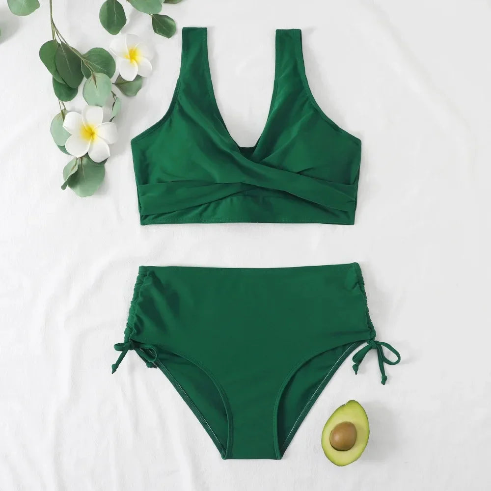 Wenke | Women's Beach High Waisted Wrap Bikini