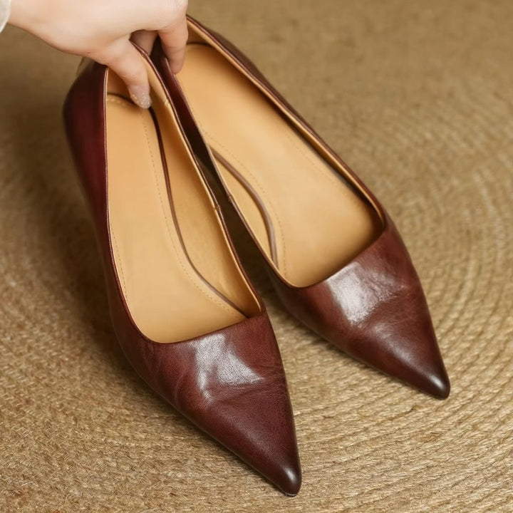 Asta | Women's Casual Leather Kitten Heels