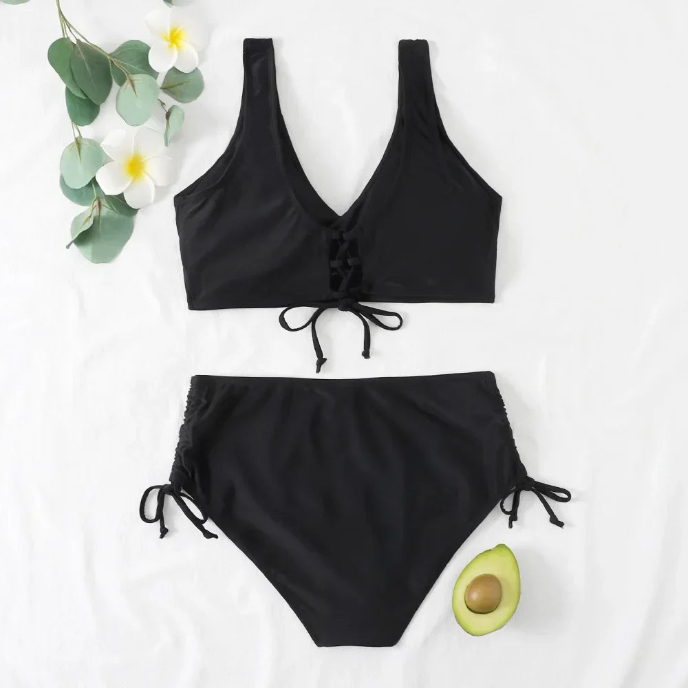 Wenke | Women's Beach High Waisted Wrap Bikini