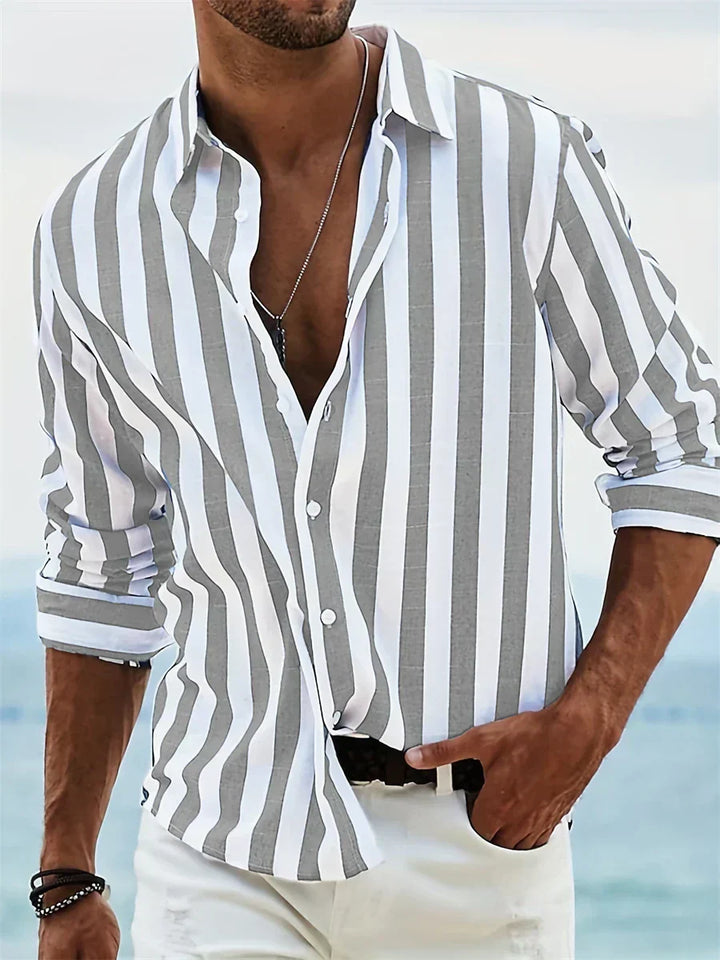 Jack | Men's Striped Long Sleeve Buttoned Casual Shirt