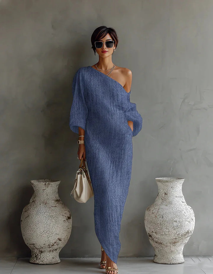 Andrea | Women's Summer Linen One Shoulder Dress