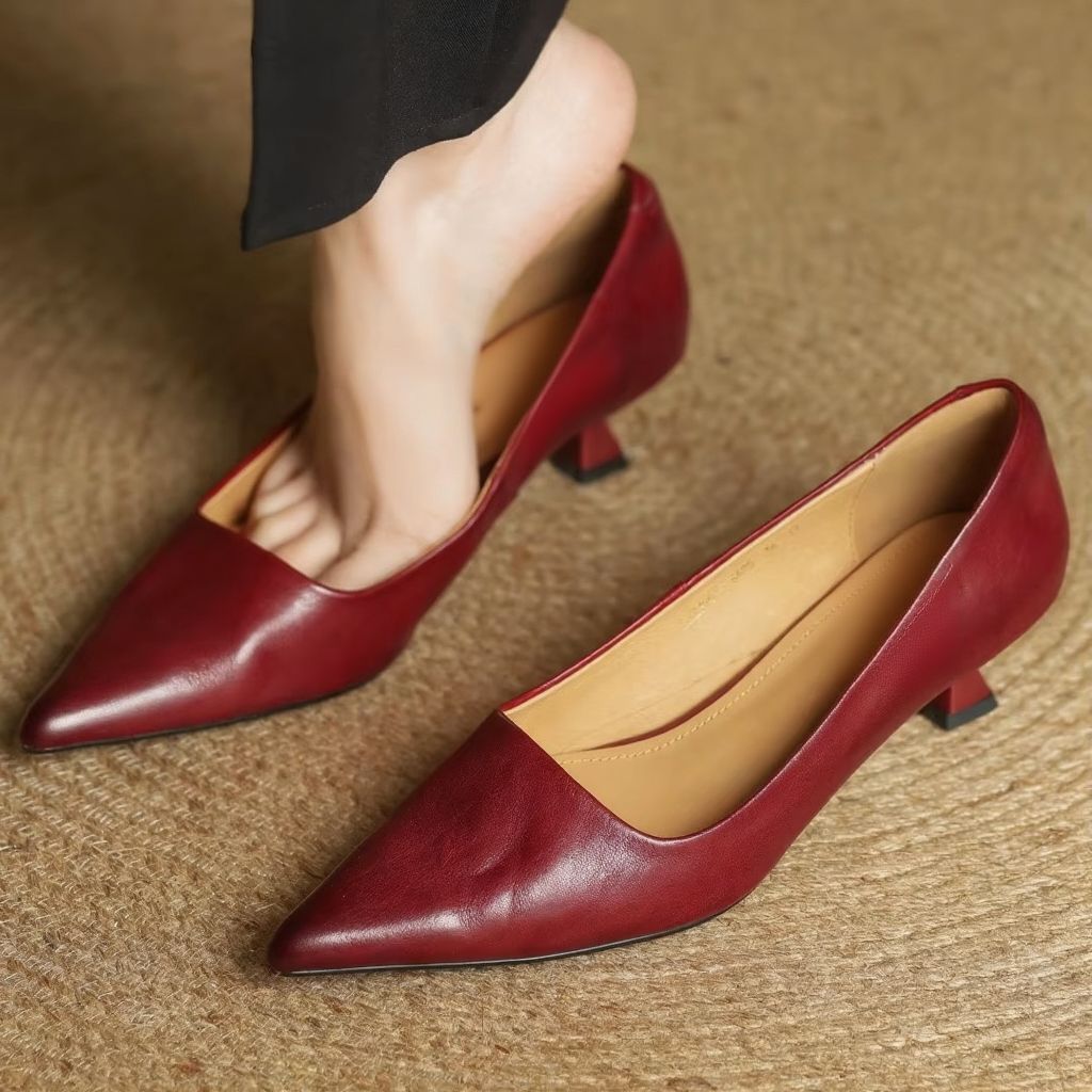 Asta | Women's Casual Leather Kitten Heels