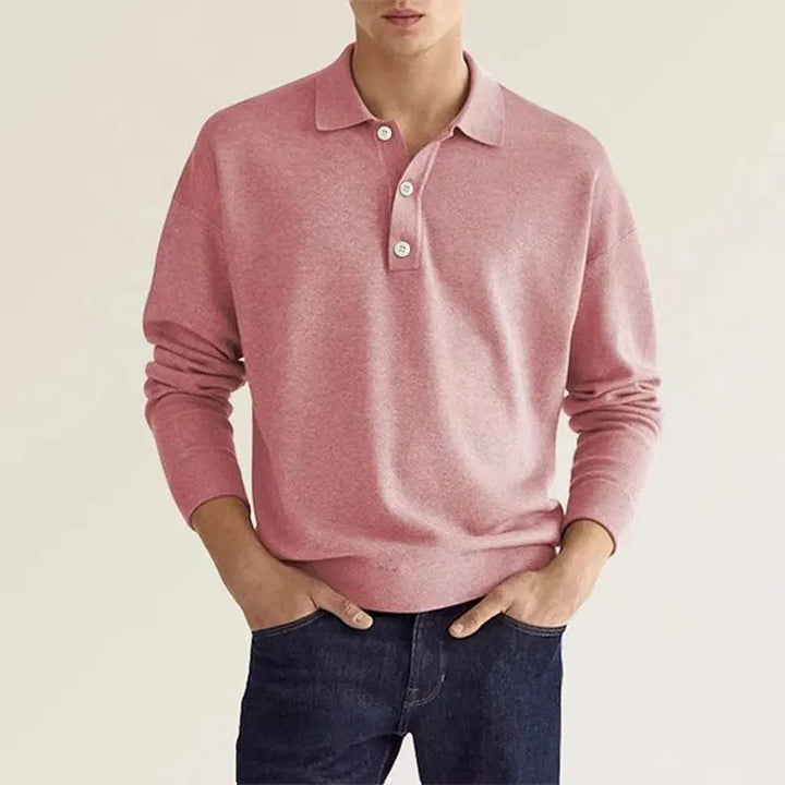 Noah | Men's Summer Long Sleeve Knit Polo Shirt