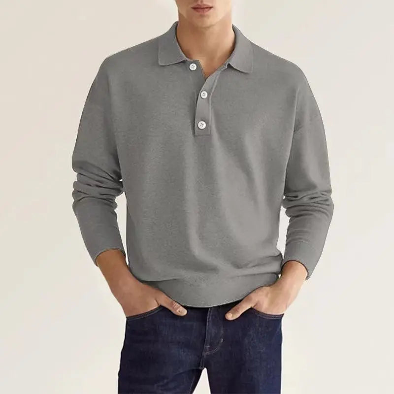 Noah | Men's Summer Long Sleeve Knit Polo Shirt