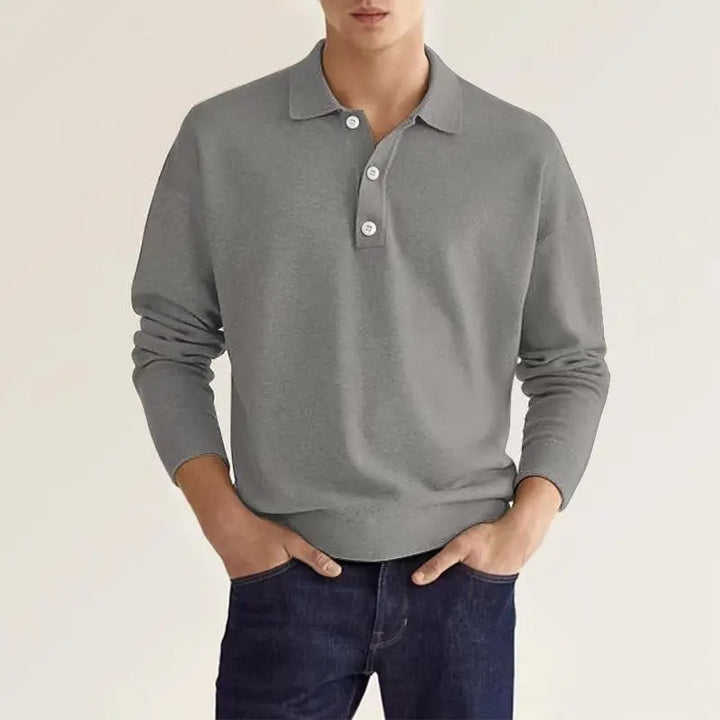 Noah | Men's Summer Long Sleeve Knit Polo Shirt