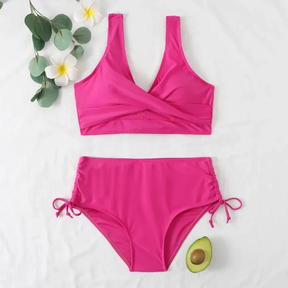 Wenke | Women's Beach High Waisted Wrap Bikini