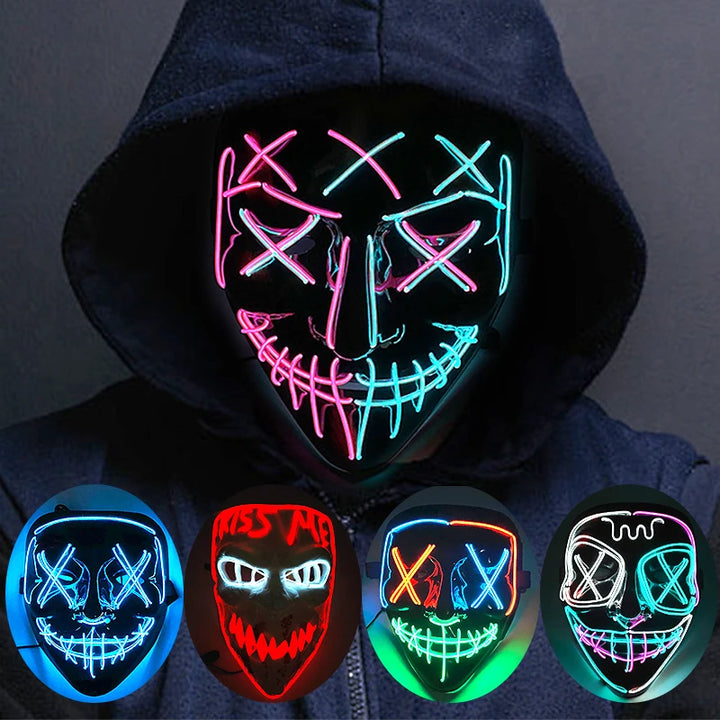 Halloween LED Purge Mask With Neon Glow