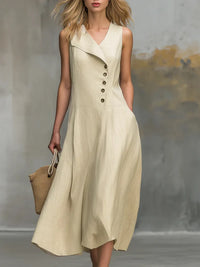 Vanessa | Women's Sleeveless Buttoned Maxi Dress