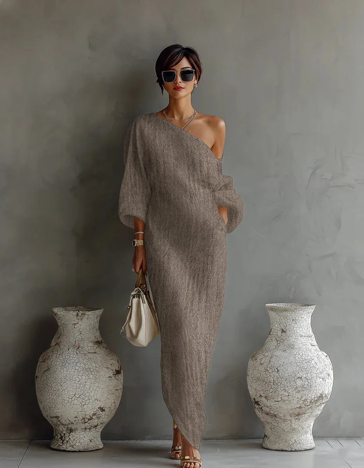 Andrea | Women's Summer Linen One Shoulder Dress