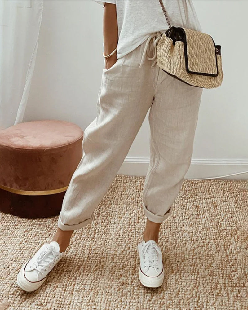 Scarlett | Women’s Cropped Linen Summer Pants