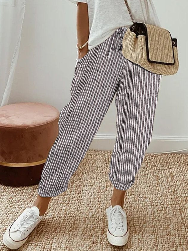 Nerina | Women's Cropped Linen Summer Pants
