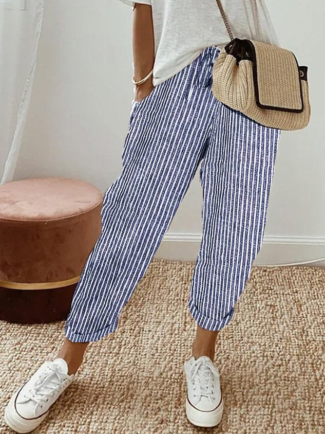 Nerina | Women's Cropped Linen Summer Pants