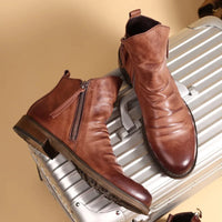 David | Men's Classic Leather Zip Chelsea Boots