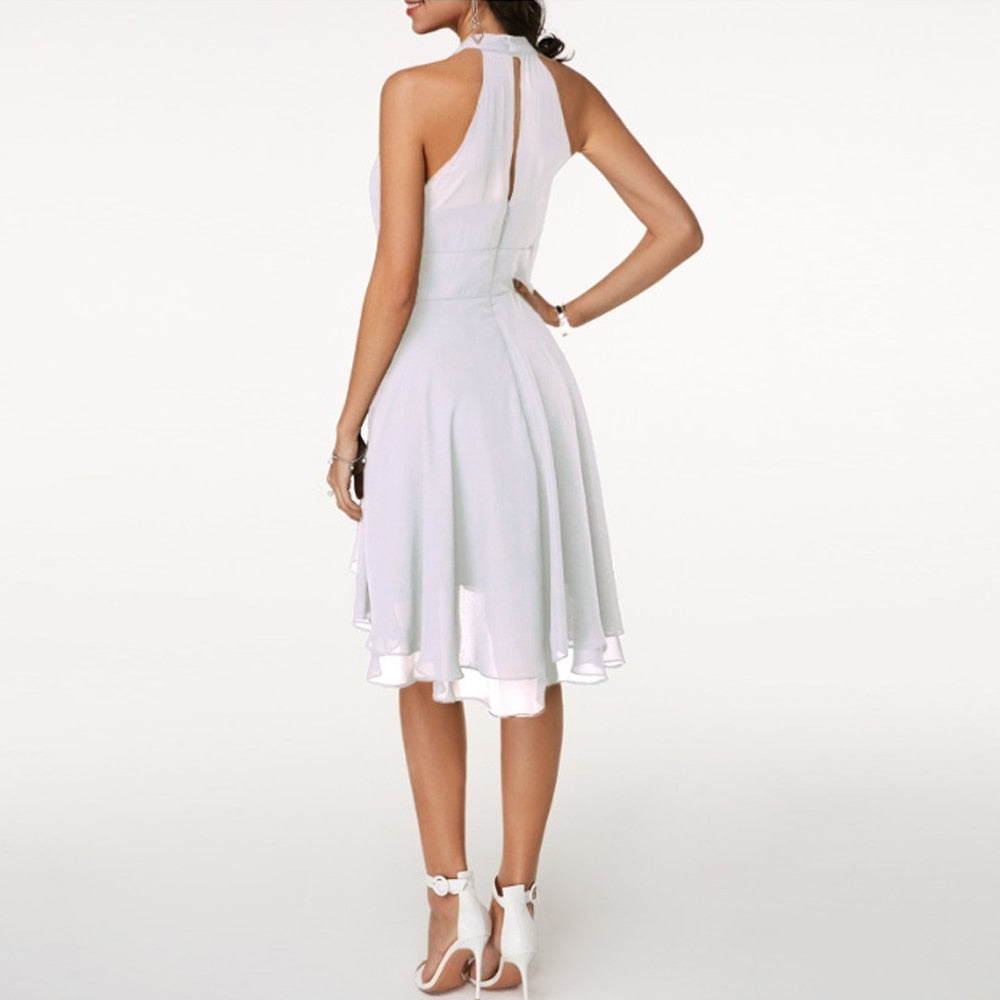 Ruby | Women’s Elegant Halter Neck Midi Dress