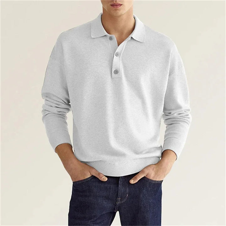 Noah | Men's Summer Long Sleeve Knit Polo Shirt