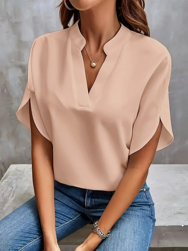 Palmer | Women's Short Sleeve Notch Neck Casual Blouse
