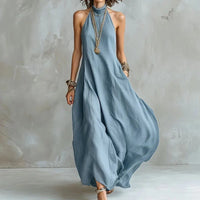 Madison | Women's Halter Neck Linen Maxi Dress