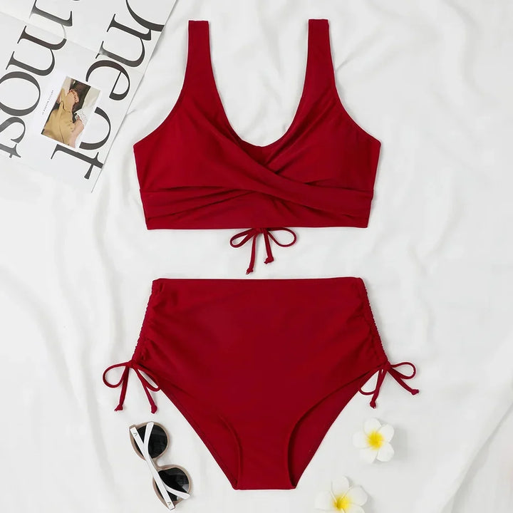 Wenke | Women's Beach High Waisted Wrap Bikini