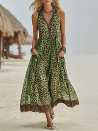 Fiona | Women's Summer Leopard Print Maxi Dress