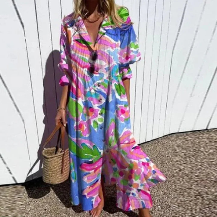 Faustina | Women's Floral Print Oversized Maxi Dress