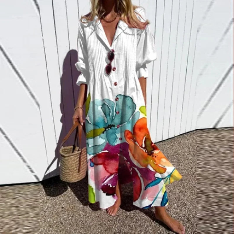 Faustina | Women's Floral Print Oversized Maxi Dress