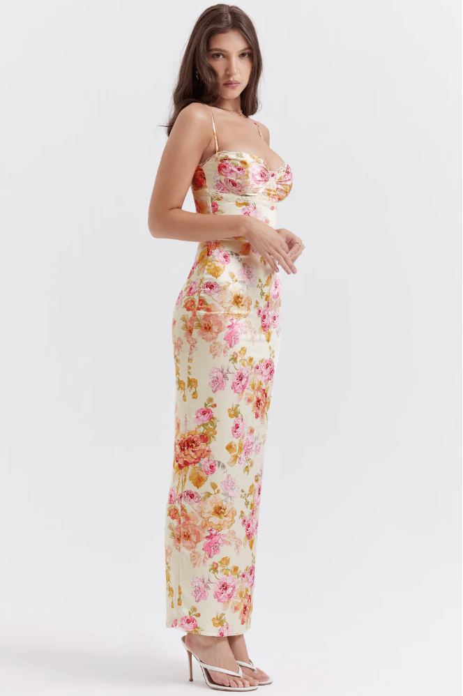 Ophelia | Women's Summer Floral Spaghetti Strap Maxi Dress