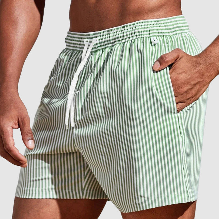 Noah | Men's Beach Quick-Drying Striped Swim Trunks