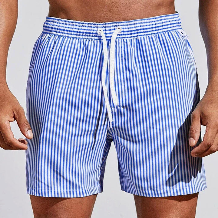 Noah | Men's Beach Quick-Drying Striped Swim Trunks