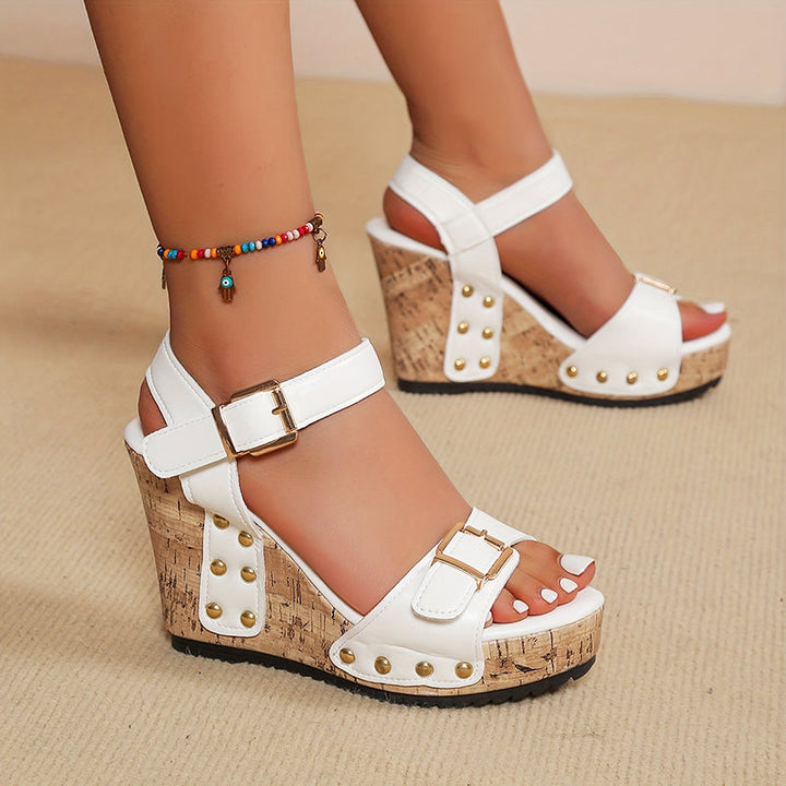 Jane | Women’s Platform Sandals with Cut-Out Upper and Ankle Strap