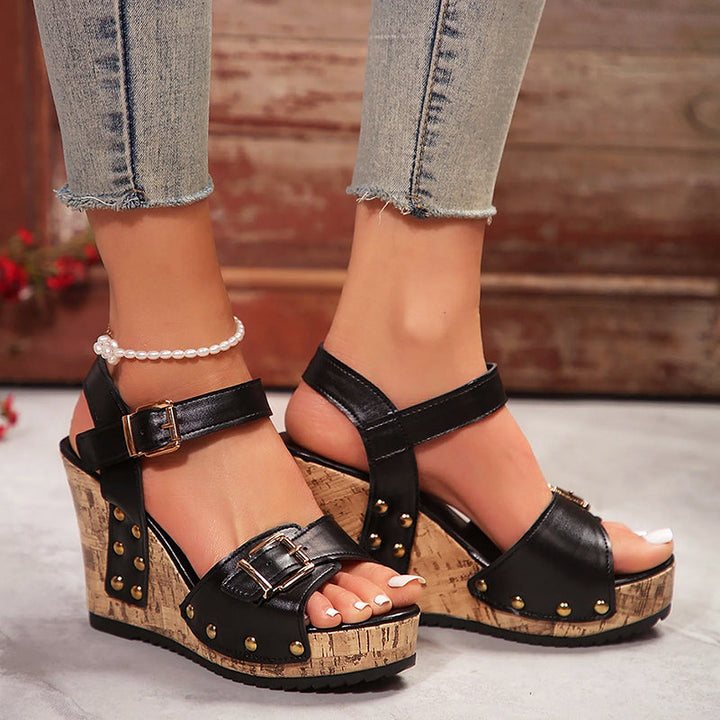 Jane | Women’s Platform Sandals with Cut-Out Upper and Ankle Strap