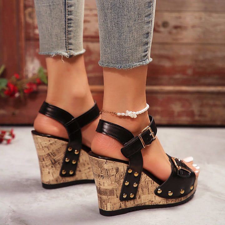 Jane | Women’s Platform Sandals with Cut-Out Upper and Ankle Strap