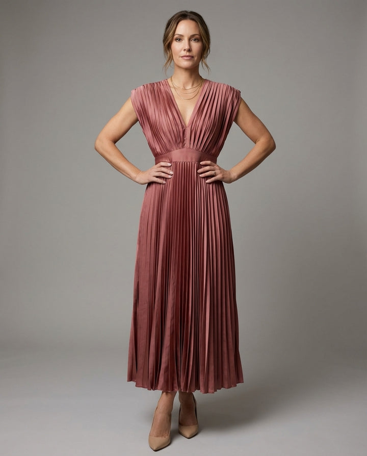 Zahra | Women's Elegant Pleated Maxi Dress