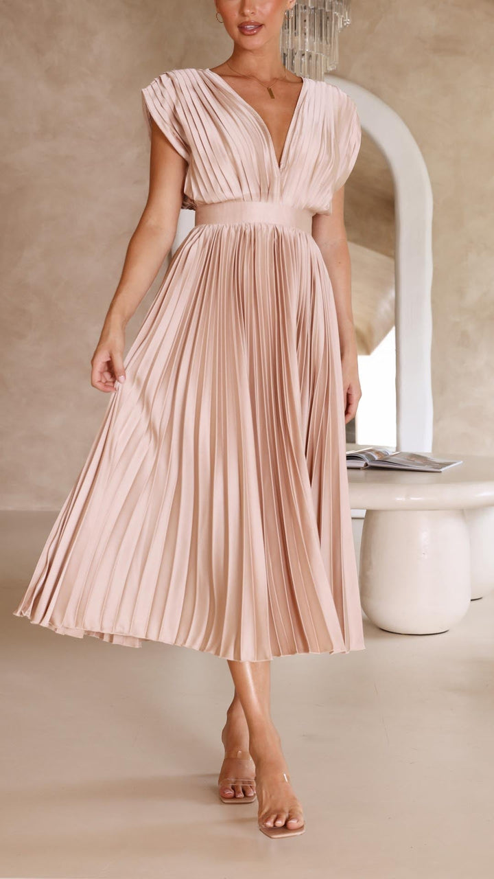 Zahra | Women's Elegant Pleated Maxi Dress