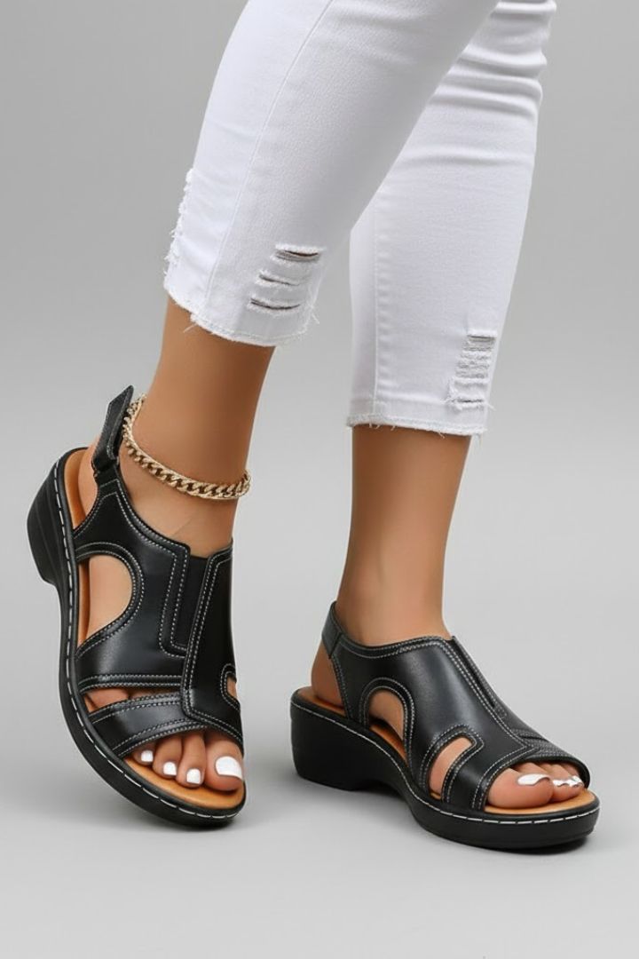 Carla | Women’s Open-Toe Platform Sandals with Cut-Out Upper and Slingback Strap