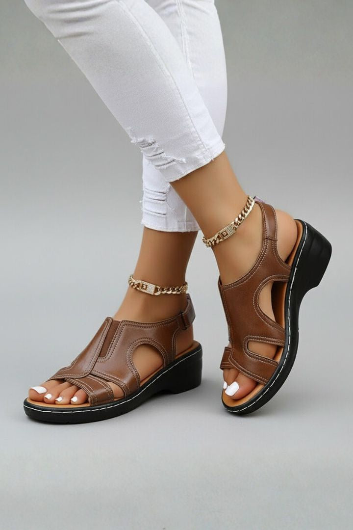 Carla | Women’s Open-Toe Platform Sandals with Cut-Out Upper and Slingback Strap