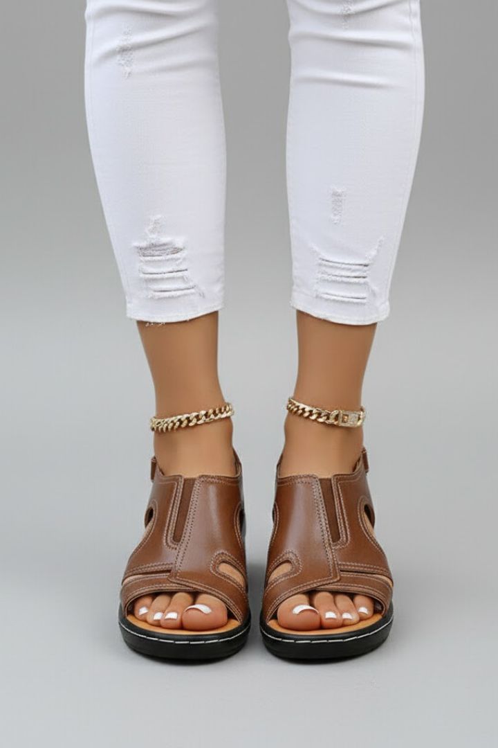 Carla | Women’s Open-Toe Platform Sandals with Cut-Out Upper and Slingback Strap