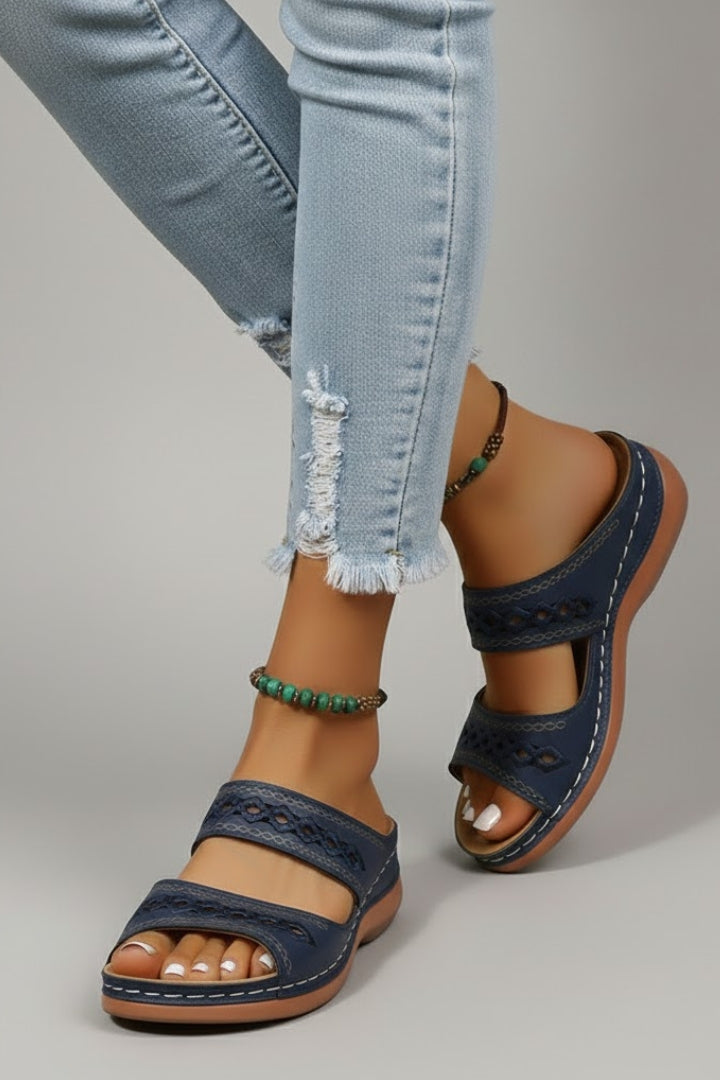 Nina | Women’s Slip-On Sandals with Double Strap and Open Toe