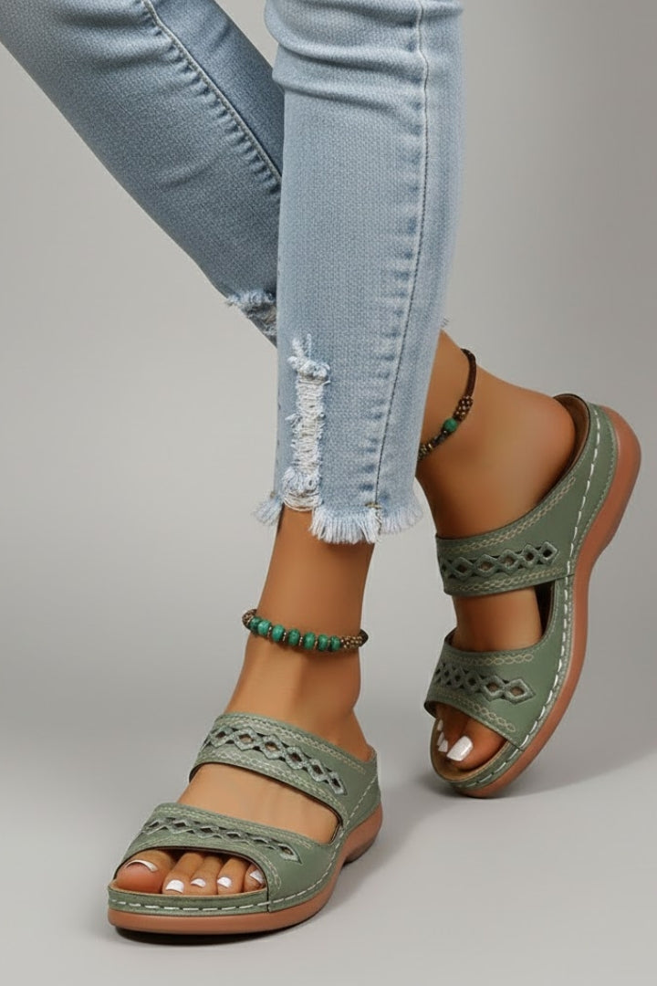 Nina | Women’s Slip-On Sandals with Double Strap and Open Toe