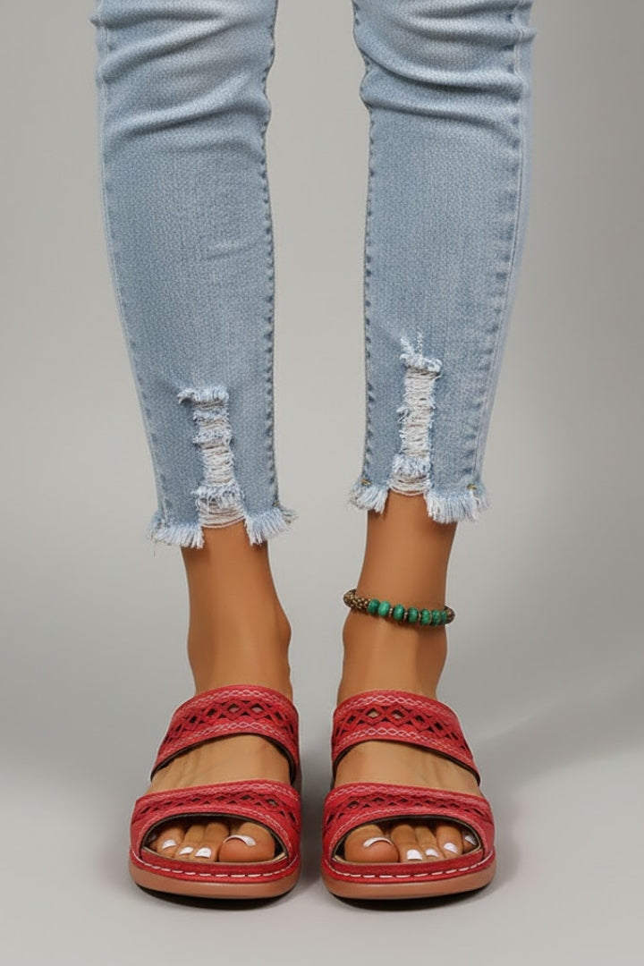 Nina | Women’s Slip-On Sandals with Double Strap and Open Toe