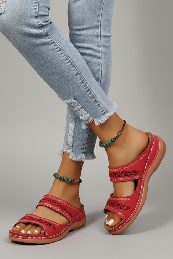 Nina | Women’s Slip-On Sandals with Double Strap and Open Toe