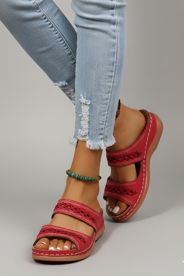 Nina | Women’s Slip-On Sandals with Double Strap and Open Toe
